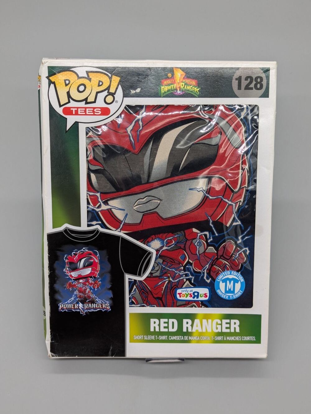 Funko Pop! Tees Mighty Morphin Power Rangers Red Ranger Toys R Us Exclusive #128